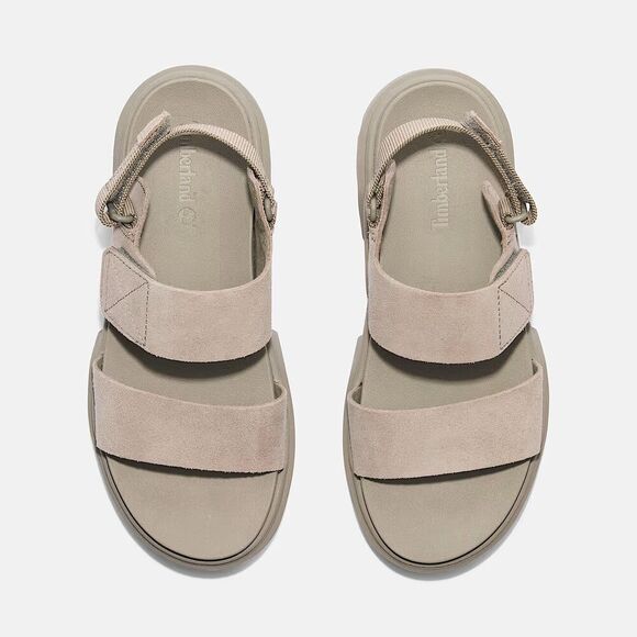 Timberland Greyfield TB0A61MGEO3 Womens Taupe Leather 2-Strap Silde Sandals TF87 - Picture 5 of 15